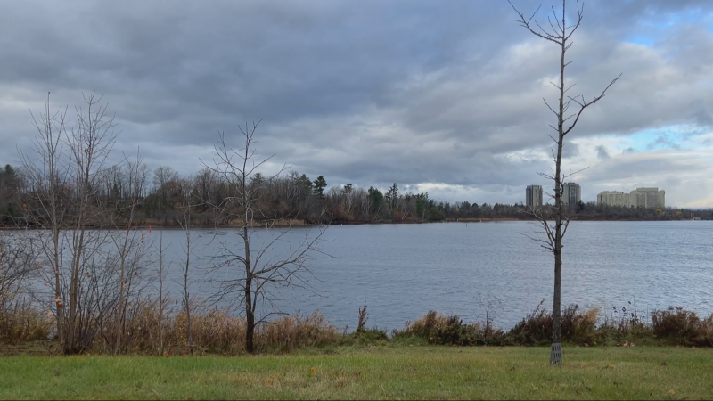 The Rideau River in Ottawa on a cloudy November day. (Dave Charbonneau/CTV News Ottawa)