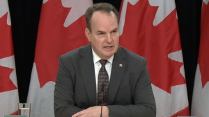 Labour Minister Steven MacKinnon discusses port disputes in Vancouver and Montreal, Tuesday, Nov. 12, 2024. 