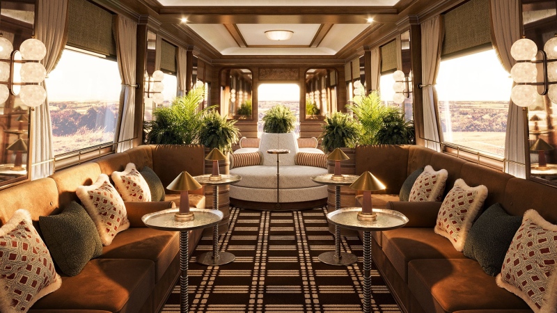 The Britannic Explorer, A Belmond Train, U.K.: The first ever luxury sleeper train to tour England and Wales will take to the tracks in July 2025. (Belmond via CNN Newsource)
