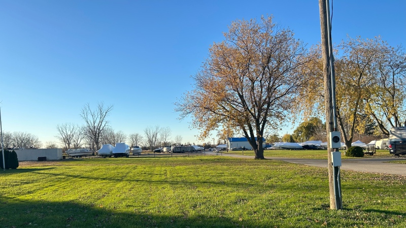 The land beside Beatties Sunset Marina in LaSalle is one step closer to development. Nov. 12, 2024. (Robert Lothian/CTV News Windsor)