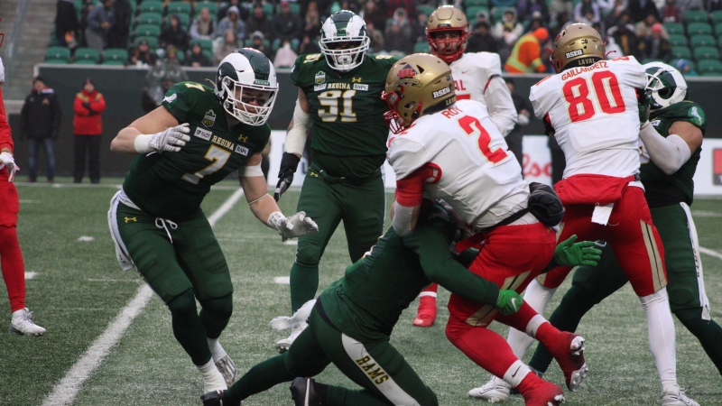 The Regina Rams fell to the Laval Rouge et Or 17-14 in the Mitchell Bowl on Nov. 16, 2024 at Mosaic Stadium. (David Prisciak/CTV News)