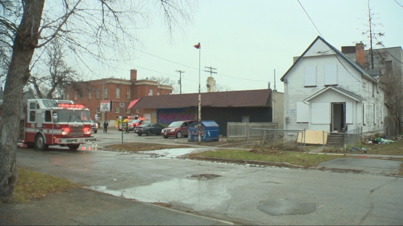 Saturday's blaze was the second in four months at this vacant two-storey home on Alfred Avenue. Uploaded Nov. 17, 2024. (Dan Timmerman/CTV News Winnipeg)