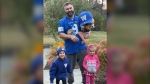 Jason Kelce sported a Winnipeg Blue Bombers jersey ahead of the Grey Cup final. Uploaded Nov. 17, 2024. (Jason Kelce/X)