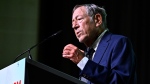 Irwin Cotler, former Special Envoy on Preserving Holocaust Remembrance and Combatting Antisemitism, speaks as he is recognized for his work at the Antisemitism: Face It, Fight It conference in Ottawa on Tuesday, Oct. 17, 2023. (Justin Tang / The Canadian Press)