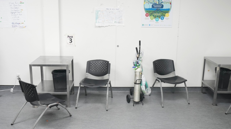 A view of the Safe Injection Room in the Moss Park Consumption and Treatment Service in Toronto on Monday, Aug. 26, 2024. THE CANADIAN PRESS/Chris Young