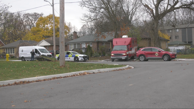 Investigators are on scene after a fire at a home on Gower Street in London, Ont. Nov. 19, 2024. (Gerry Dewan/CTV News London)