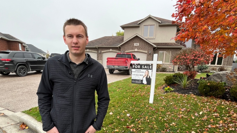 Colton Williams out front of his Kingsville, Ont. home on Nov. 20, 2024. (Chris Campbell/CTV News Windsor)