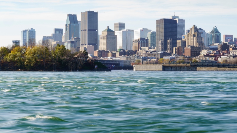 The skyline of the city of Montreal is seen on Nov. 5, 2020.  (The Canadian Press/Paul Chiasson)
