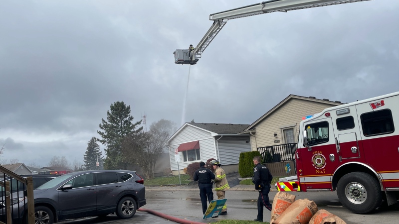 London fire crews battle a house fire at 1826 Culver Dr. on Nov, 22, 2024. (Gerry Dewan/CTV News London)