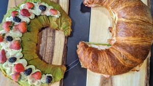 Giant croissants can be found at Ayco Bakery, an Edmonton pastry shop that combines the classic French pastry with fun techniques and flavours. (Linda Hoang)