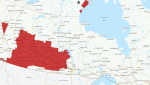 A snowfall warning is in effect for southwestern parts of Manitoba on Nov. 23, 2024. (ECCC)