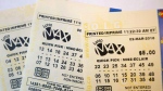 A Lotto Max ticket is shown in Toronto on Monday Feb. 26, 2018.  THE CANADAIN PRESS