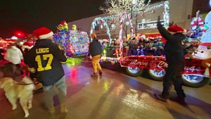 Thousands of spectators showed up for the annual Santa Claus Parade in downtown Timmins on Saturday. (Lydia Chubak/CTV News Northern Ontario)