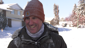 “Oh, yeah, I've been kept busy, clearing this, the sidewalk and everything,” Greg Nightingale told CTV News. (Carla Shynkaruk / CTV News)