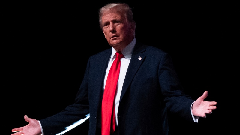 Republican presidential nominee former President Donald Trump smiles at an election night watch party at the Palm Beach Convention Center, Wednesday, Nov. 6, 2024, in West Palm Beach, Fla. (AP Photo/Evan Vucci)
