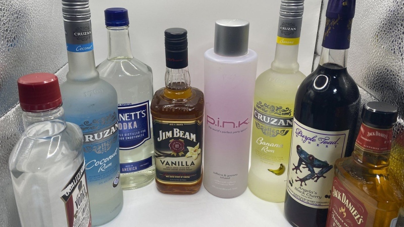 This photo provided by the KentuckyPublic Protection Cabinet shows confiscated alcohol that the state of Kentucky will auction off on Wednesday, Nov. 27, 2024. (KentuckyPublic Protection Cabinet via AP)