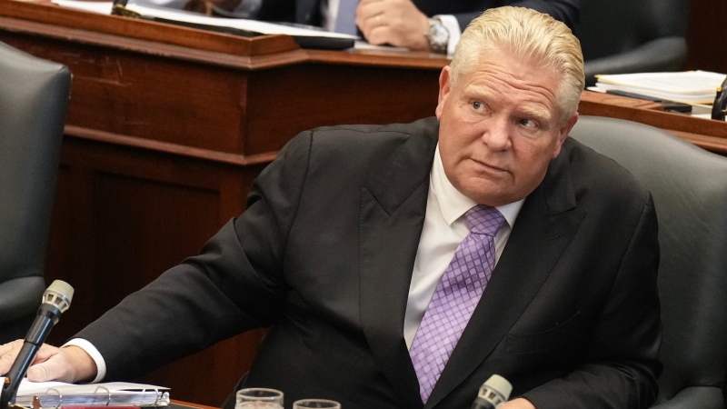 Ontario Premier Doug Ford attends question period as the Ontario legislature resumes in Toronto, Oct. 21, 2024. THE CANADIAN PRESS/Chris Young