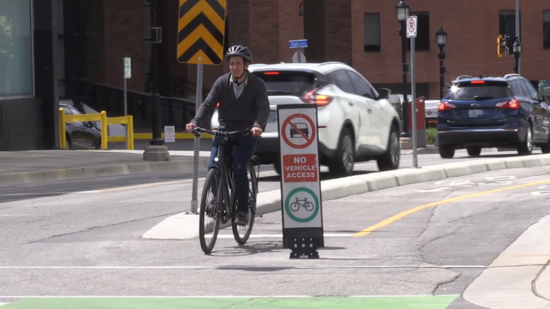 Bike lanes in Waterloo Region.