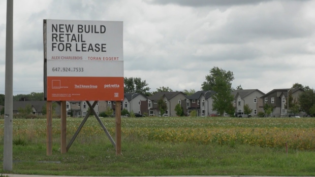 The corner of Sandwich West Parkway and Heritage Drive is seen in this undated photo. (Robert Lothian/CTV News Windsor)