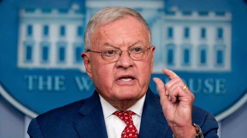 Keith Kellogg speaks during a press briefing in the James Brady Press Briefing Room at the White House in Washington, on Sept. 22, 2020. (AP Photo/Andrew Harnik, File)