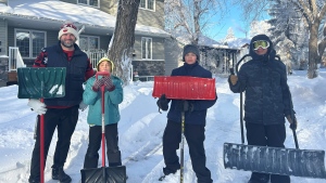 The school's principal and vice-principal take turns accompanying the students on their community service outings. (Carla Shynkaruk/CTV News)