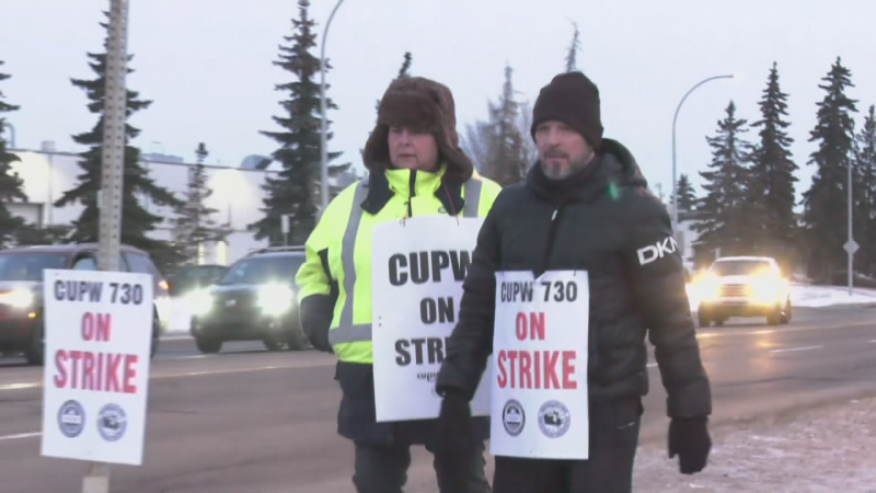 Canada Post workers strike in Edmonton