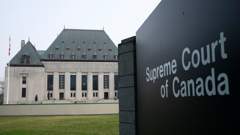 The country's top court is slated to decide today whether it will hear the case of four Canadian men held in Syria who argue Ottawa has a legal duty to help them return home. The Supreme Court of Canada is seen, Friday, June 16, 2023 in Ottawa.THE CANADIAN PRESS/Adrian Wyld