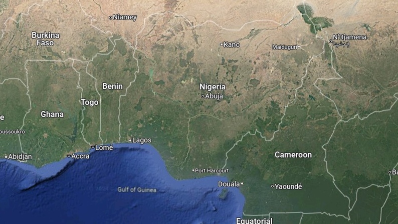 Nigeria and its neighbouring countries are shown in this screengrab (Google Maps)