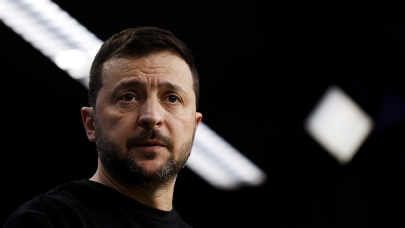 Ukraine's President Volodymyr Zelenskyy speaks to journalists during a press conference at an EU summit in Brussels, Thursday, Oct. 17, 2024. (AP Photo/Omar Havana, File)