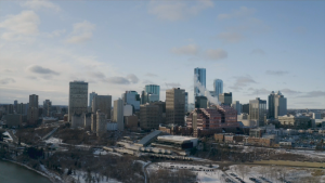 Edmonton winter skyline downtown