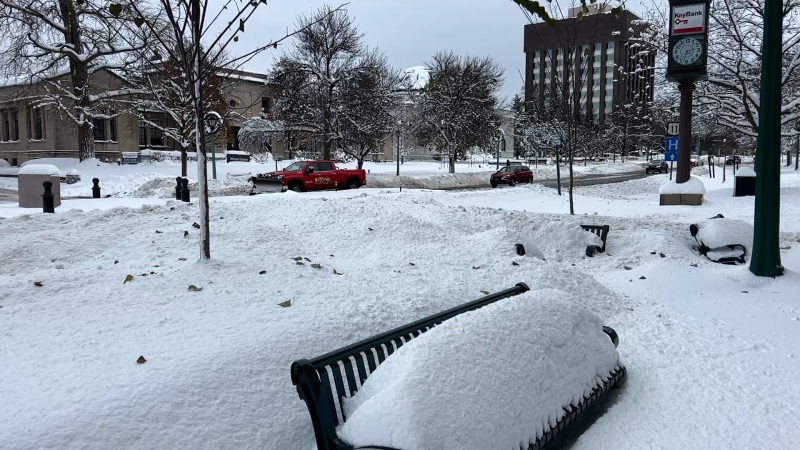 More than 90 cm of snow fell in Watertown, N.Y. over the American Thanksgiving weekend. Dec. 2, 2024. (Jack Richardson/CTV News Ottawa)