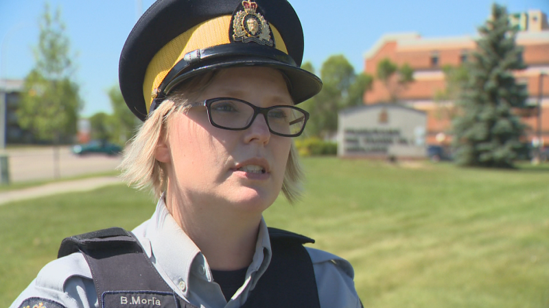 Const. Bridget Morla speaks to CTV News Edmonton in June 2018. (CTV News Edmonton)