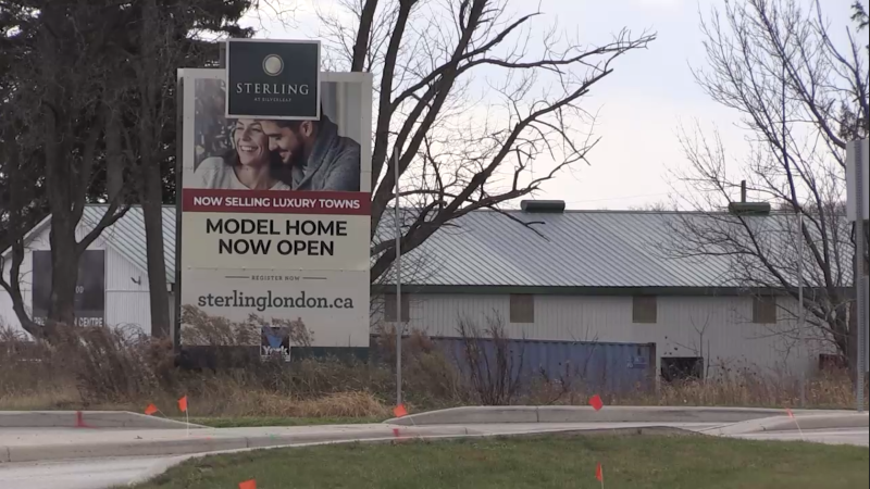 A billboard advertises new housing in London, Ont. (Daryl Newcombe/CTV News London)