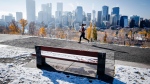 Calgarians awoke to a blanket of snow and -10C temperatures in Calgary, Alta., Tuesday, Oct. 22, 2024. THE CANADIAN PRESS/Jeff McIntosh