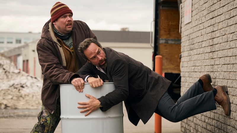 Actors Guillaume Cyr and Chris Diamantopoulos (right) are shown in a scene from the television series "The Sticky." (The Canadian Press/HO-Jan Thijs)