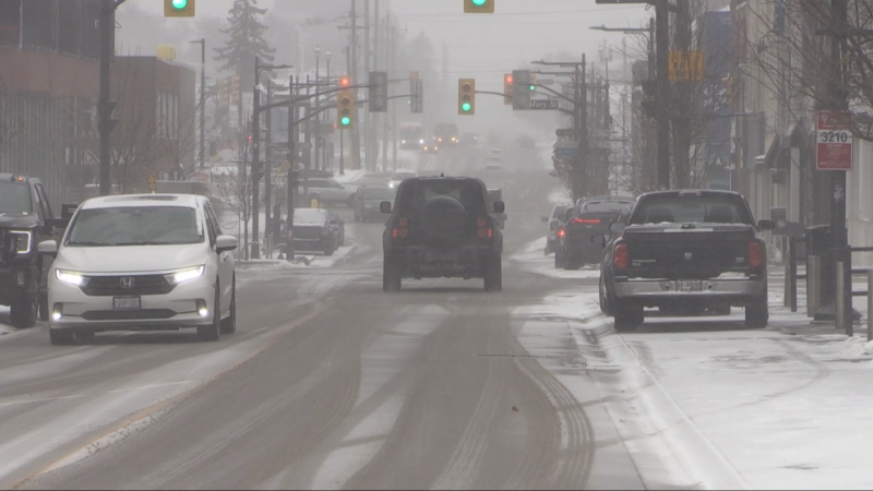 Snow squalls started on Wed., Dec. 4, 2024, in Barrie, Ont. (CTV News/Chris Garry)