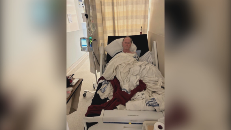 Mike Mangan provided CTV News with this photo that shows his bed in the hallway at Vancouver General Hospital. 