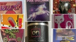 Eight of the more than 300 unauthorized sexual enhancement products seized by officials in Ontario, Quebec, Alberta and B.C. (Government of Canada)