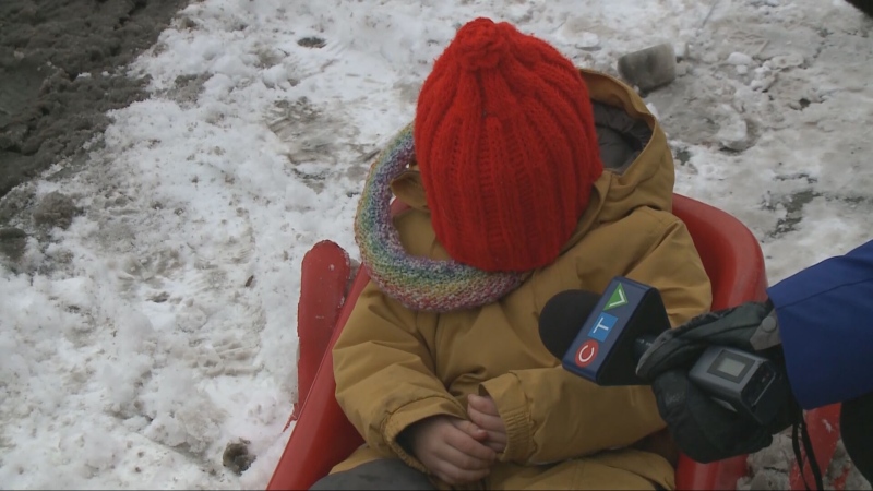 Some had no comment when it came to talking about the newly fallen snow in Montreal. (Kelly Greig / CTV News)