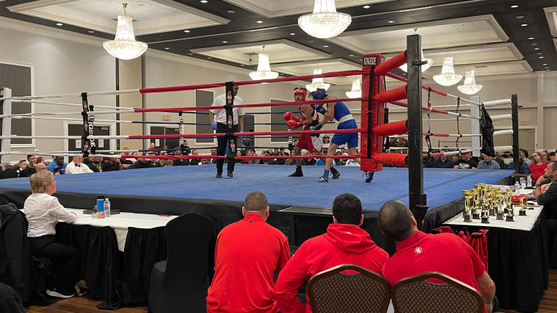 "Battle for the Belt", a one-of-a-kind boxing event, hosted by The Whip Boxing & Fitness in Waterloo on Dec. 8, 2024. (Hannah Schmidt/CTV News)