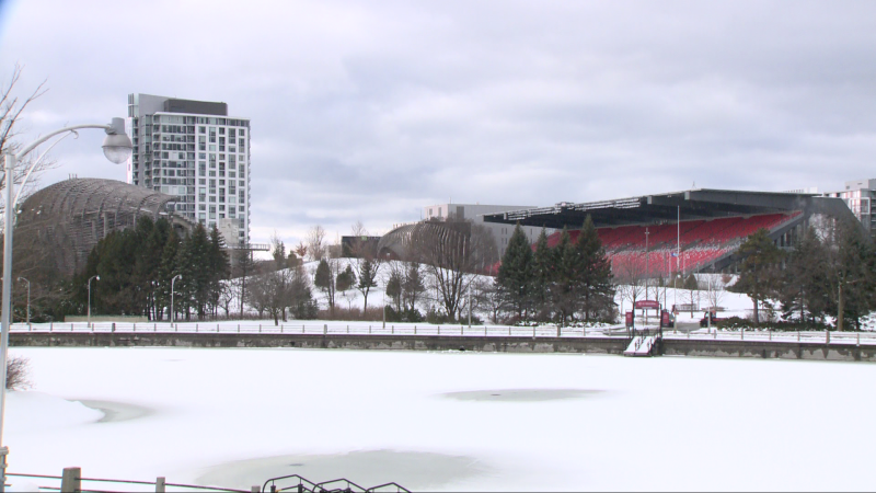 The Rideau Canal and Lansdowne on Sunday, Dec. 8. (Maddison De Varennes/CTV News Ottawa)