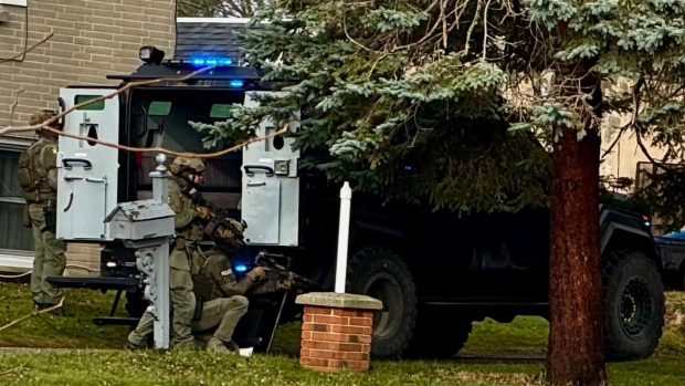 OPP Tactics and Rescue Unit on Seacliff Drive West in Leamington, Ont., on Tuesday, Dec. 10, 2024. (Source: Unofficial: On Location/Facebook) 