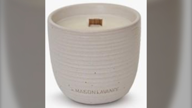 The affected products are Maison Lavande candles in a ceramic container, recalled due to fire hazards (Handout)