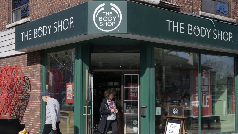 The exterior of The Body Shop store in Toronto is seen on March 4, 2024. (THE CANADIAN PRESS/Chris Young)