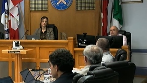 Timmins city council meeting. (Lydia Chubak/CTV Northern Ontario)