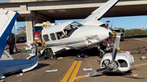 Wreckage of plane scattered across Texas road