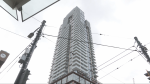 A new tower at the corner of Broadway and Granville Street is a sign of things to come under the Broadway Plan. (CTV News)