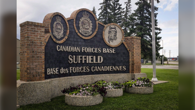 A sprawling military training base more than twice the size of New York City in southeastern Alberta appears to be a shadow of its former self while its future use remains up in the air. The entrance sign to CFB Suffield, Alta., Tuesday, July 26, 2016. THE CANADIAN PRESS/Jeff McIntosh