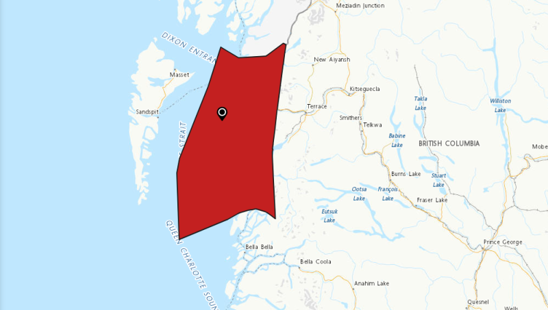 Wind Warning Area Affected (Environment Canada) 