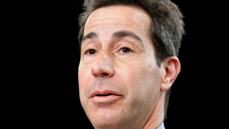 Liberal MP and Parliamentary Secretary to the President of the Treasury Board Anthony Housefather speaks during a press conference at the National Press Theatre in the Parliamentary Precinct in Ottawa, on Wednesday, May 8, 2024. THE CANADIAN PRESS/Spencer Colby